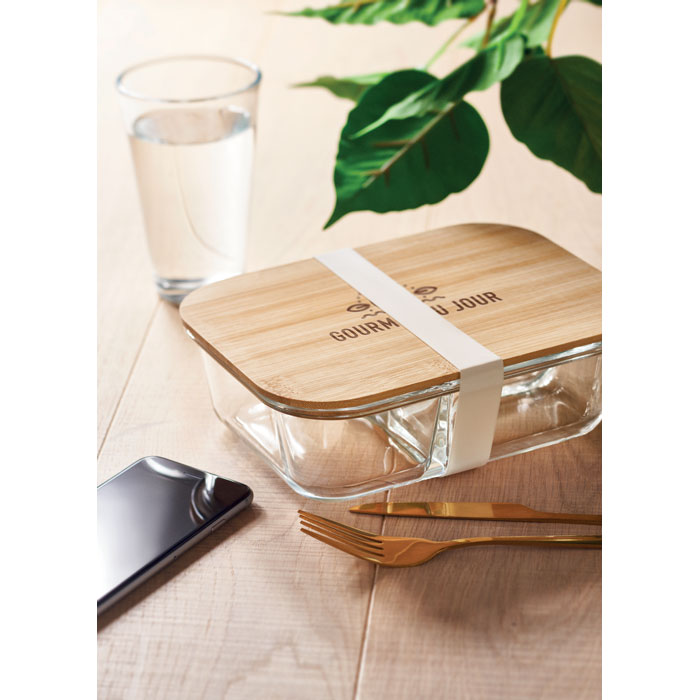 Porta pranzo in vetro e bamboo - 4