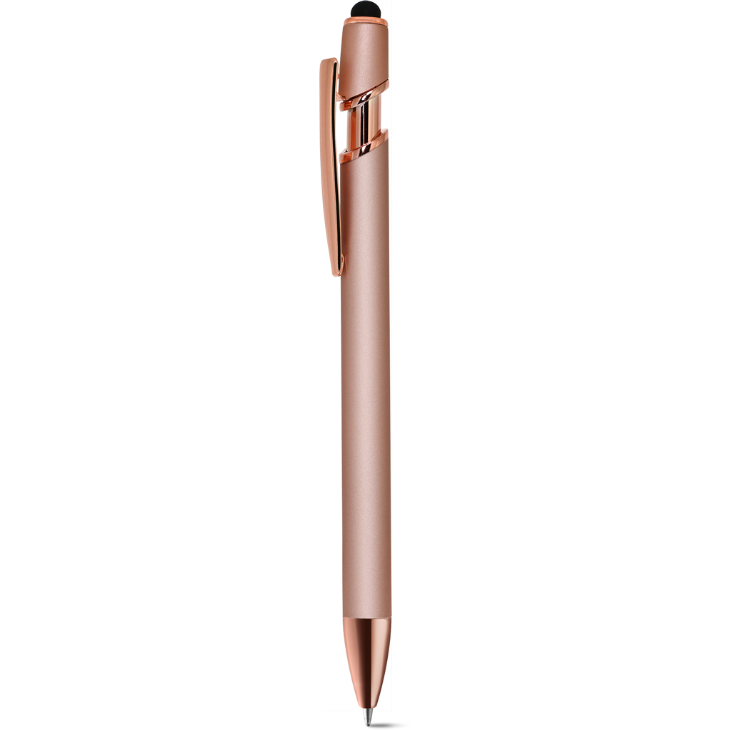PENNA A SFERA CON TOUCH SCREEN IN ALLUMINIO E METALLO con logo inciso