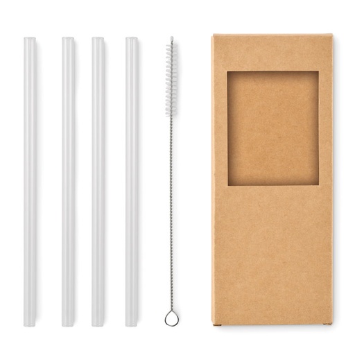 [MG-01893] Set di 4 cannucce di vetro riut