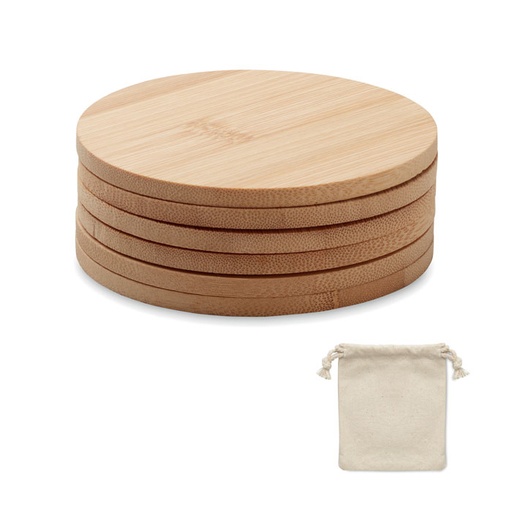 [MG-01917] Set di 6 sottobicchieri di bamb