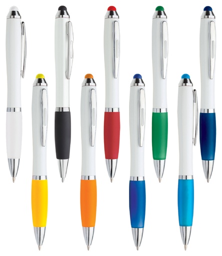 [MG-18374] PENNA A SFERA CON LOGO IN QUADRICROMIA INCHIOSTRO NERO