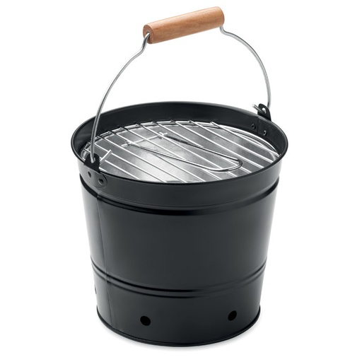 [MG-18473] Barbecue portatile in ferro con griglia in acciaio inox e manico in legno.