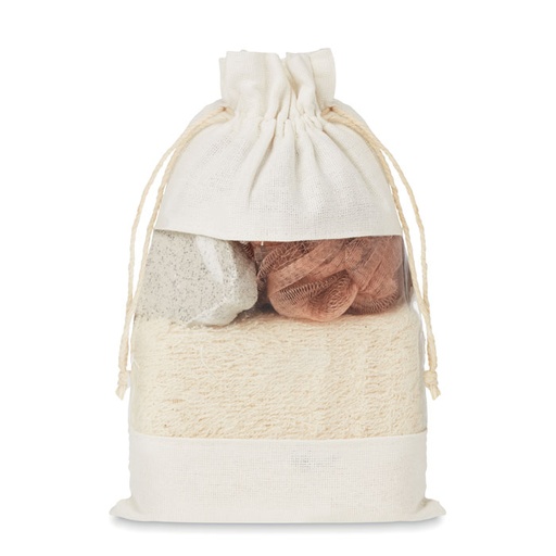 [MG-05828] Set bagno in pouch di cotone